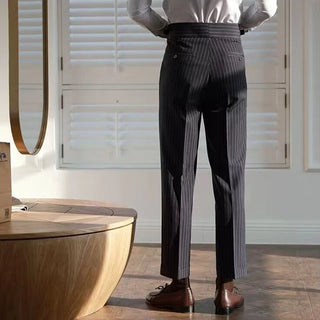 Black Striped Signature Gurkha Pants By Italyn