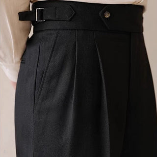 Black Signature single Buttoned Gurkha Pants by Italyn