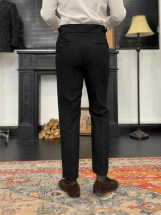 Black Signature Buttoned Gurkha Pants by Italyn