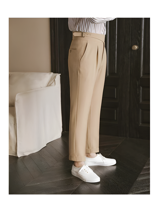 Baige Classic Buckle Gurkha Pants by Italyn