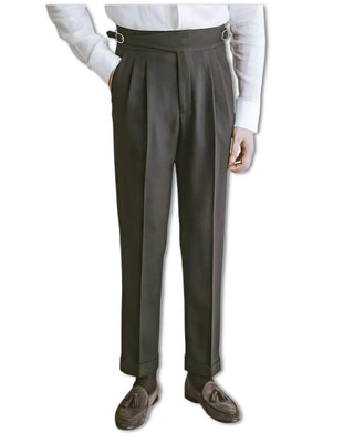 Black Classic Buckle Gurkha Pants by Italyn