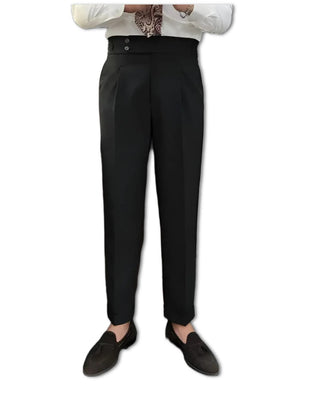 Black Signature Buttoned Gurkha Pants by Italyn