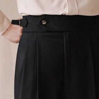 Black Signature single Buttoned Gurkha Pants by Italyn
