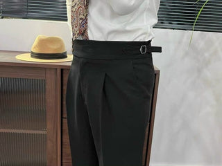 Black Signature Buttoned Gurkha Pants by Italyn