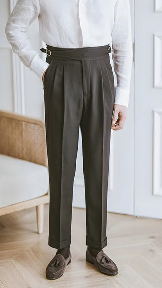 Black Classic Buckle Gurkha Pants by Italyn