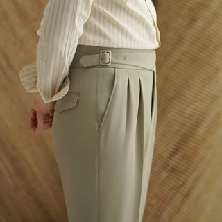 Pista Green Classic Buckle Gurkha Pants by Italyn