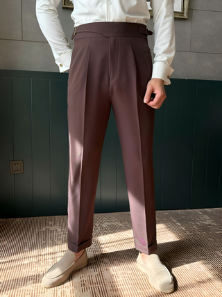 Wine Classic Buckle Gurkha Pants by Italyn